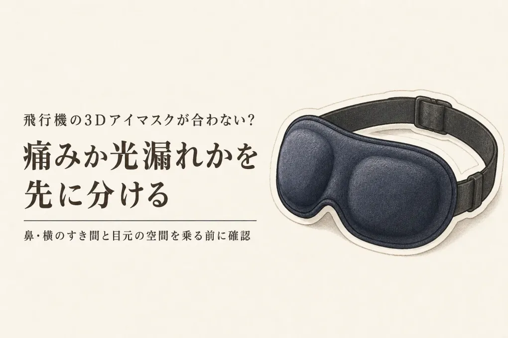 飛行機の3Dアイマスクは「まぶたの痛み」と「光漏れ」で選ぶ｜鼻・横の確認方法