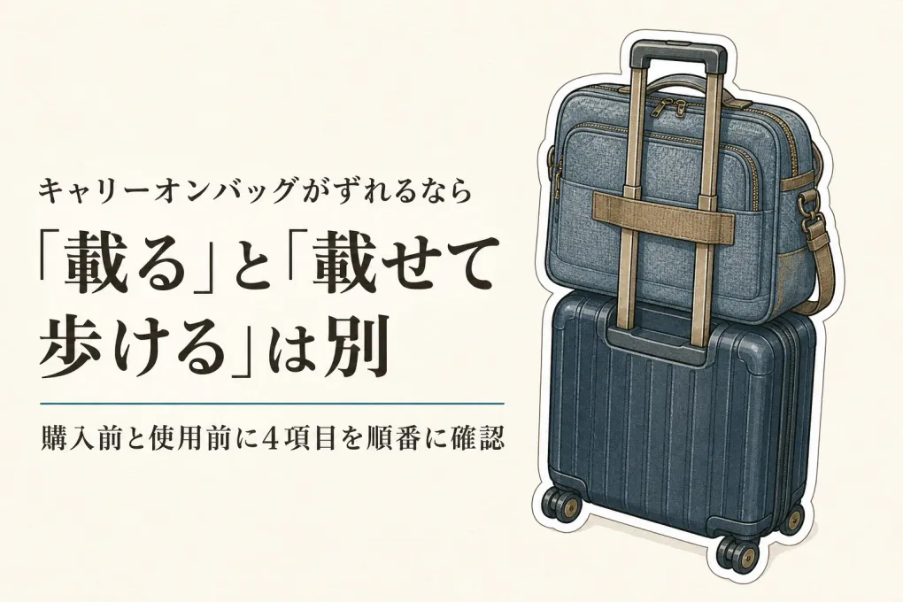 キャリーオンバッグがずれる原因｜「載る」と「載せて歩ける」を分けて考える選び方