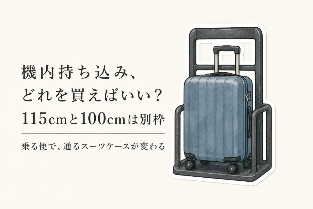「機内持ち込みサイズ」には3つの基準があります｜115cm・100cm・LCCで買う棚が変わります