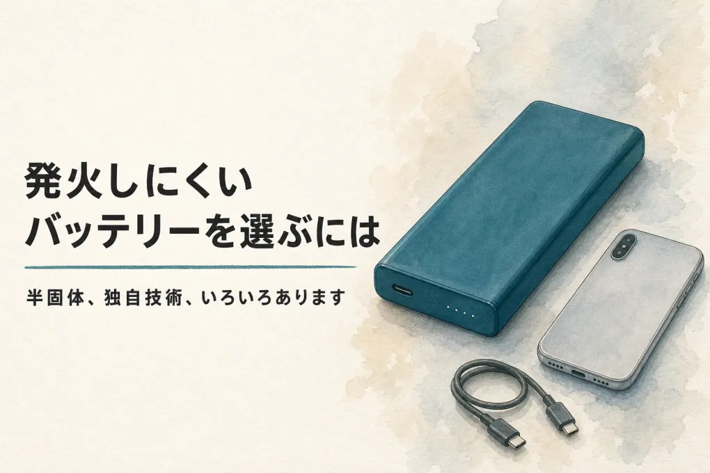 発火しにくいモバイルバッテリーの選び方｜半固体電池・独自技術を比較、飛行機のWh確認も