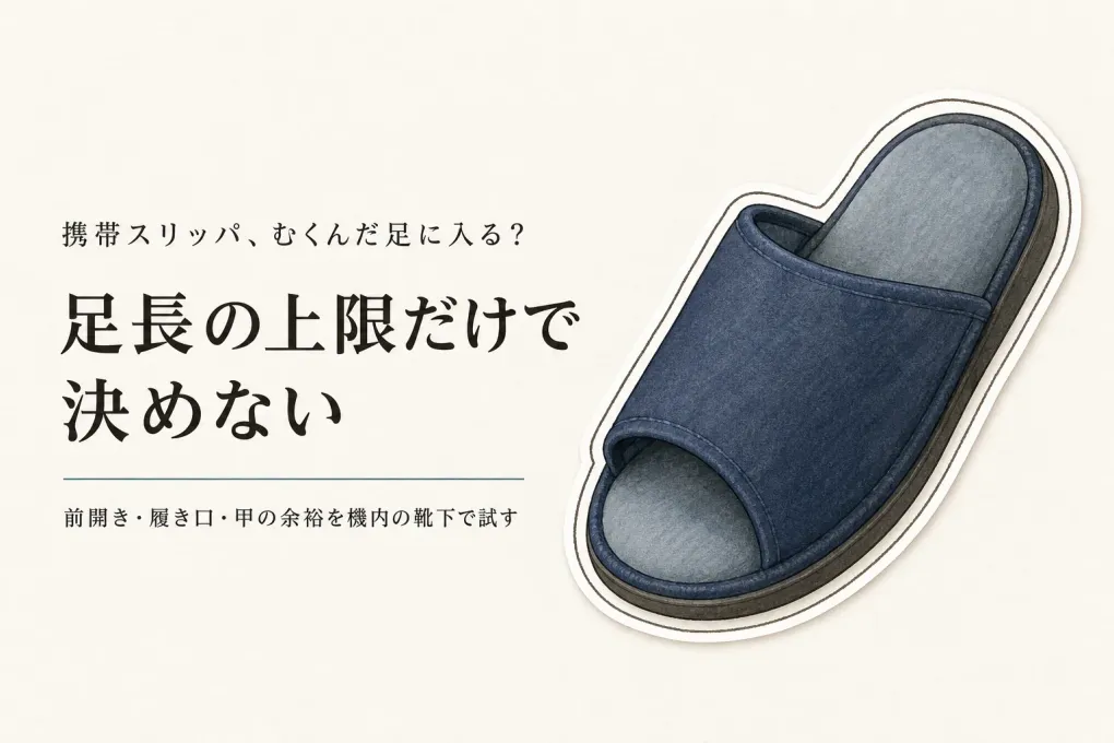 携帯スリッパ 大きいサイズを比較｜機内でむくんだ足は前開きと履き口で選ぶ