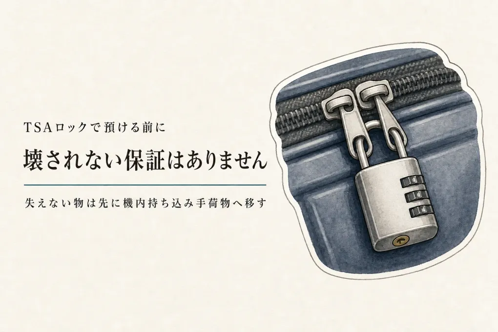 TSAロックは壊される？スーツケースベルトとの違いと預け荷物の守り方
